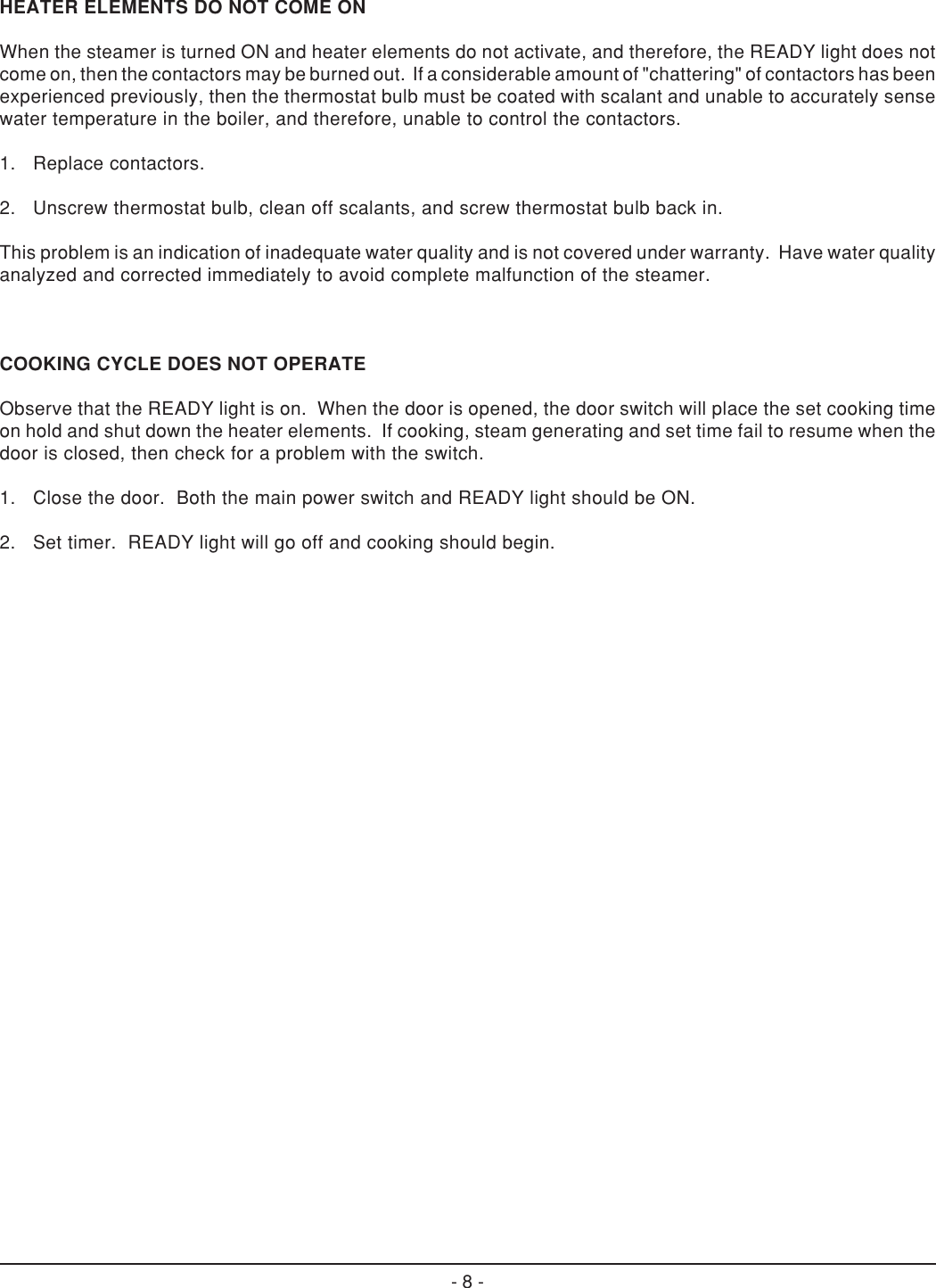 Page 8 of 12 - Vulcan-Hart Vulcan-Hart-Vsx-9000-Users-Manual-  Vulcan-hart-vsx-9000-users-manual