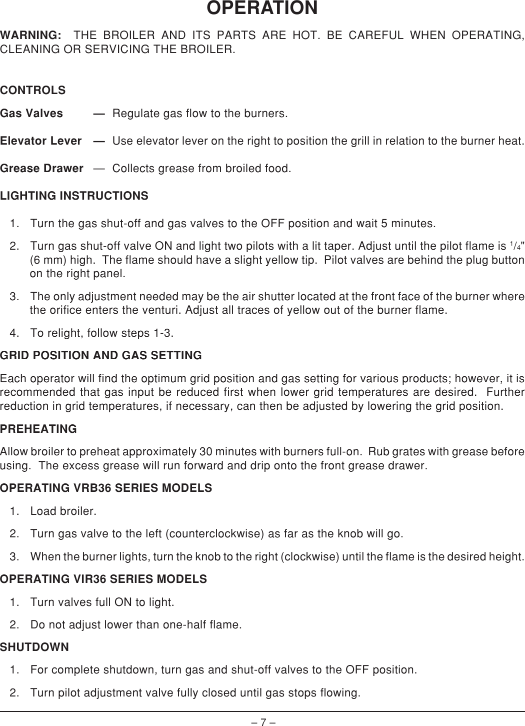 Page 7 of 8 - Vulcan-Materials Vulcan-Materials-Vrb36-Ml-44953Z-Users-Manual- F-31168_VRB_VIR Broilers.pm65  Vulcan-materials-vrb36-ml-44953z-users-manual