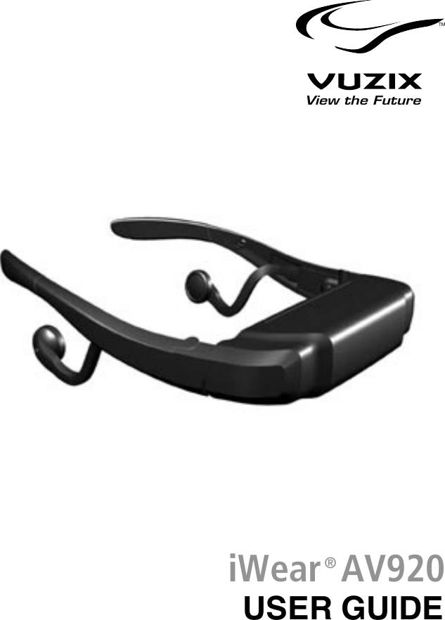 Page 1 of 12 - Vuzix Vuzix-Iwear-Av920-Users-Manual- AV920_manual_English_  Vuzix-iwear-av920-users-manual