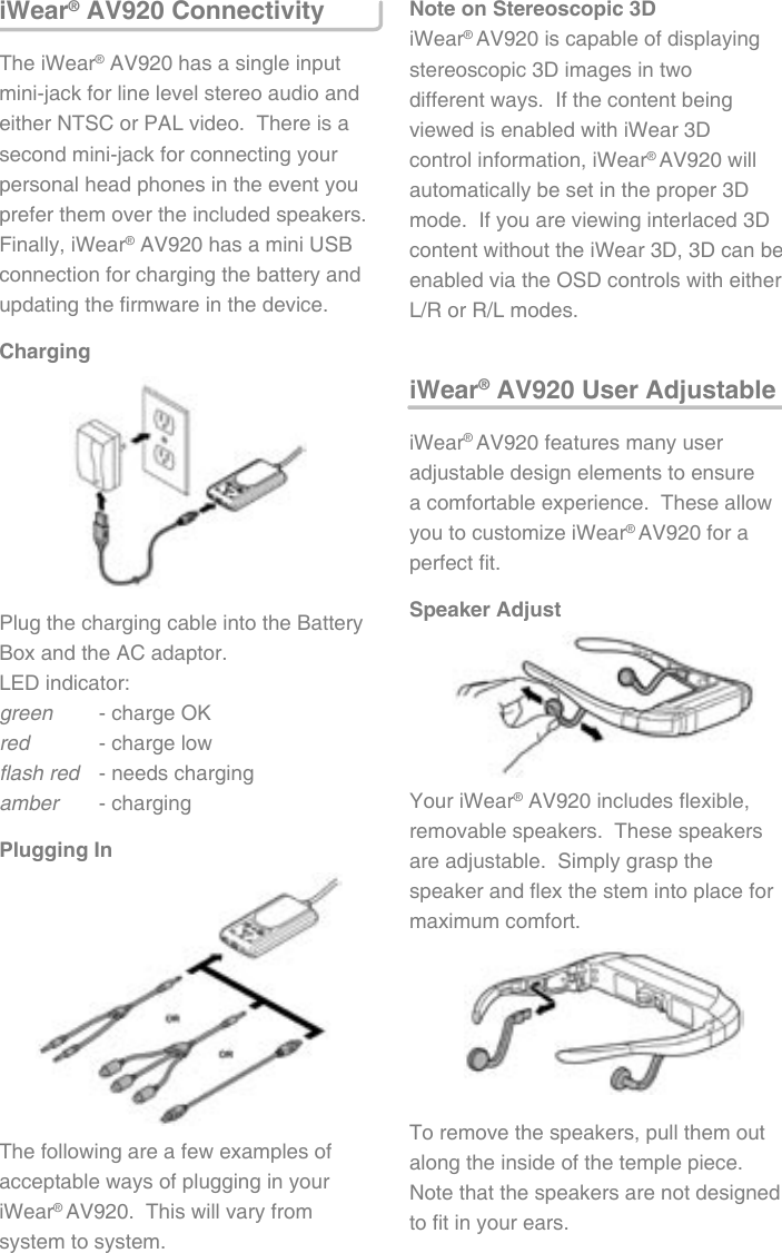 Page 5 of 12 - Vuzix Vuzix-Iwear-Av920-Users-Manual- AV920_manual_English_  Vuzix-iwear-av920-users-manual