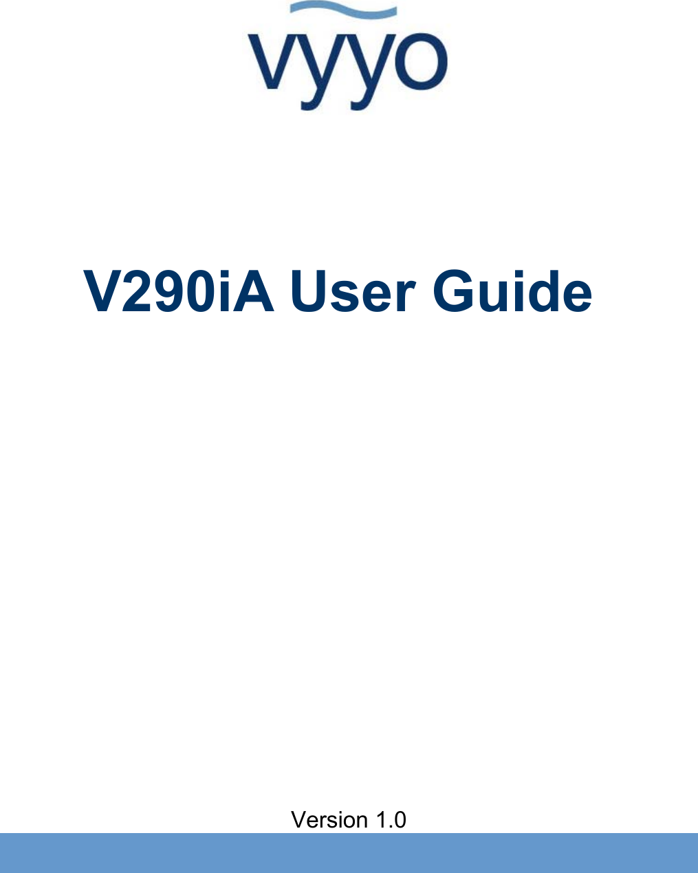       V290iA User Guide        Version 1.0 