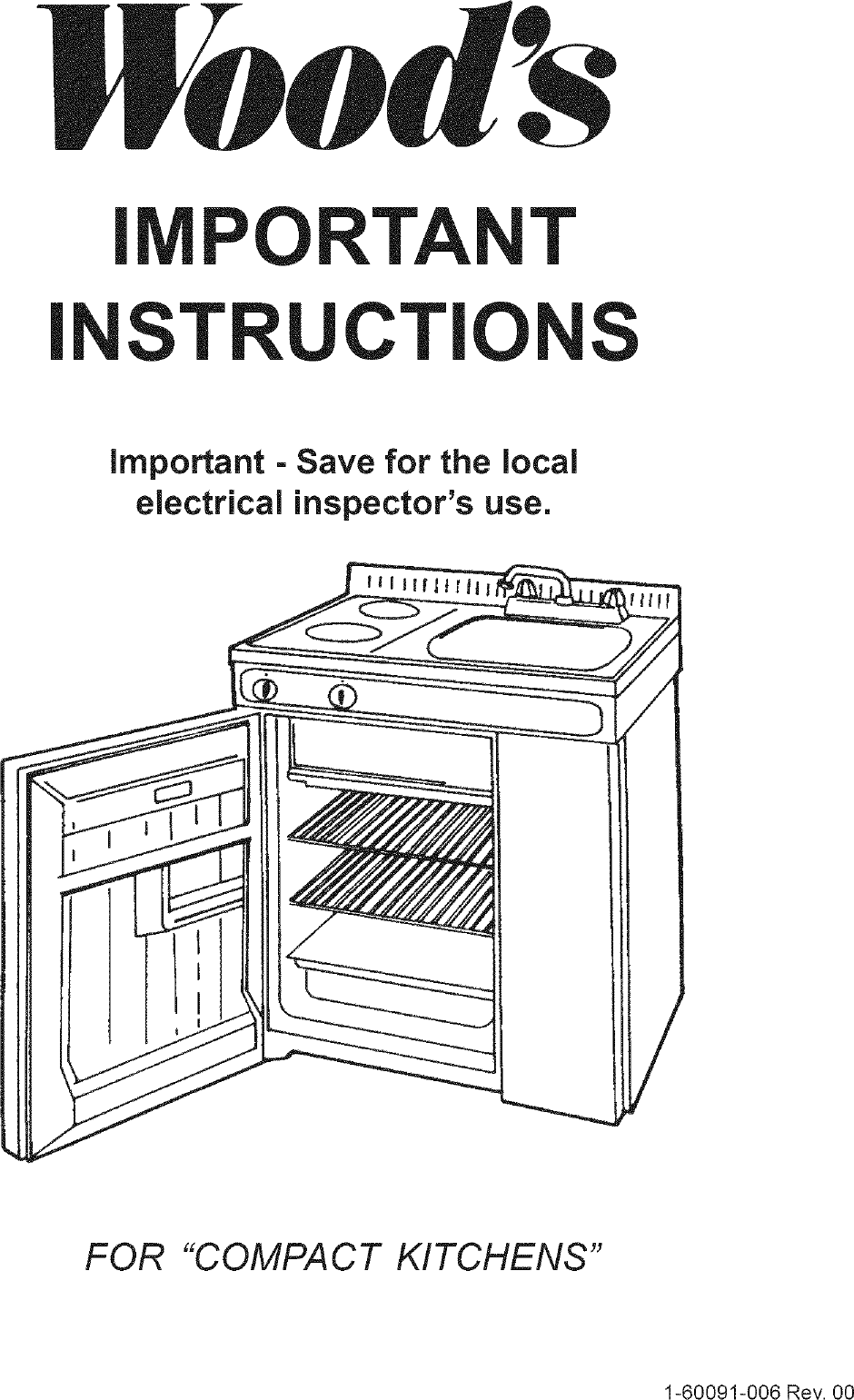 Page 1 of 5 - WC Wood K05W User Manual  COMPACT KITCHEN - Manuals And Guides L0709281