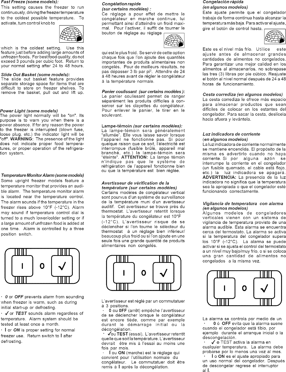 Page 4 of 7 - WC  WOOD Upright Freezer Manual L0709284