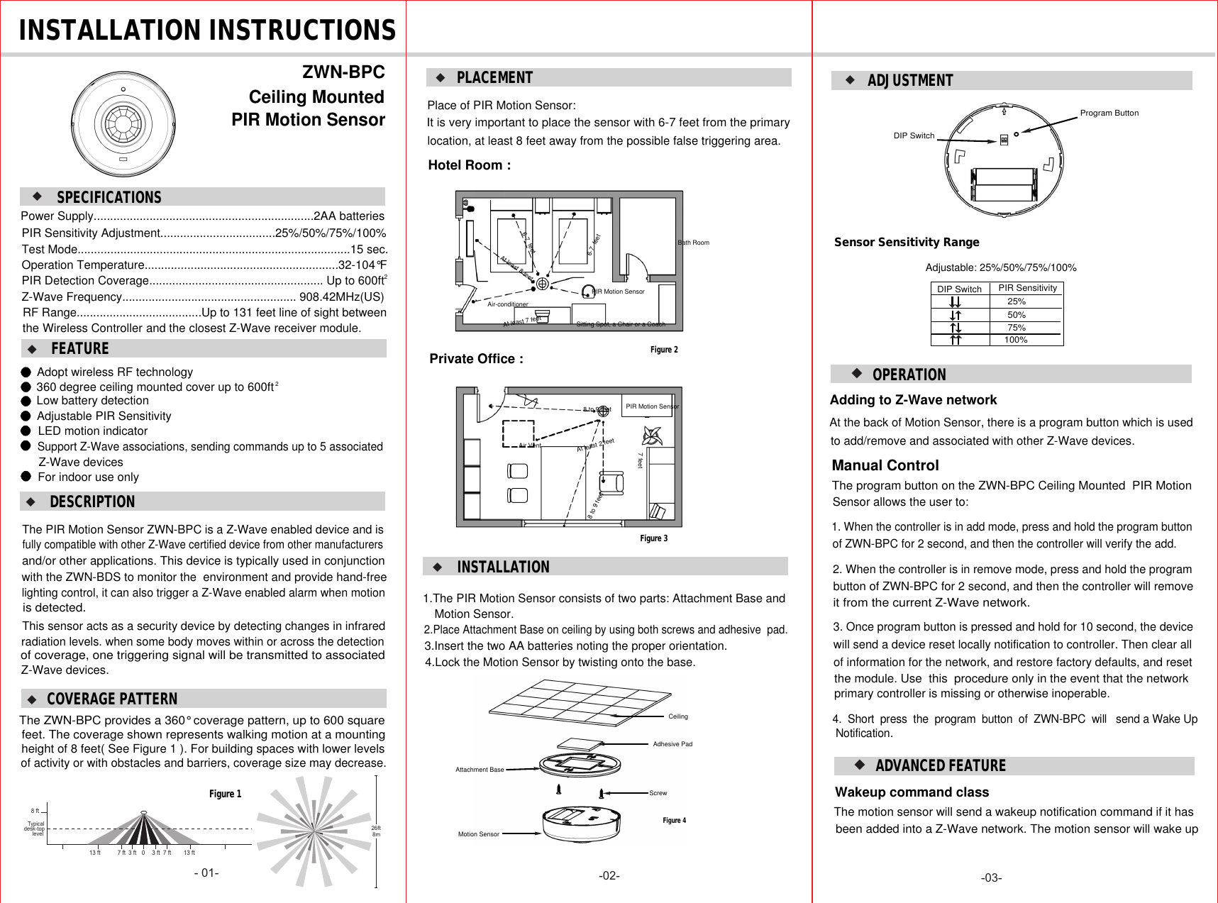 Page 1 of WENZHOU MTLC ELECTRIC APPLIANCES BPC Ceiling Mounted PIR Motion Sensor User Manual 