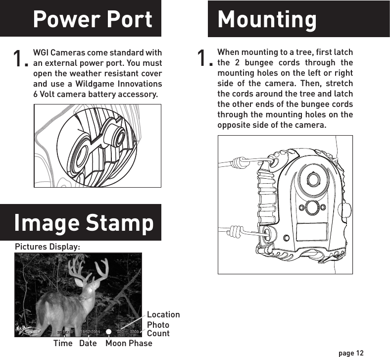 innovations game camera manuals
