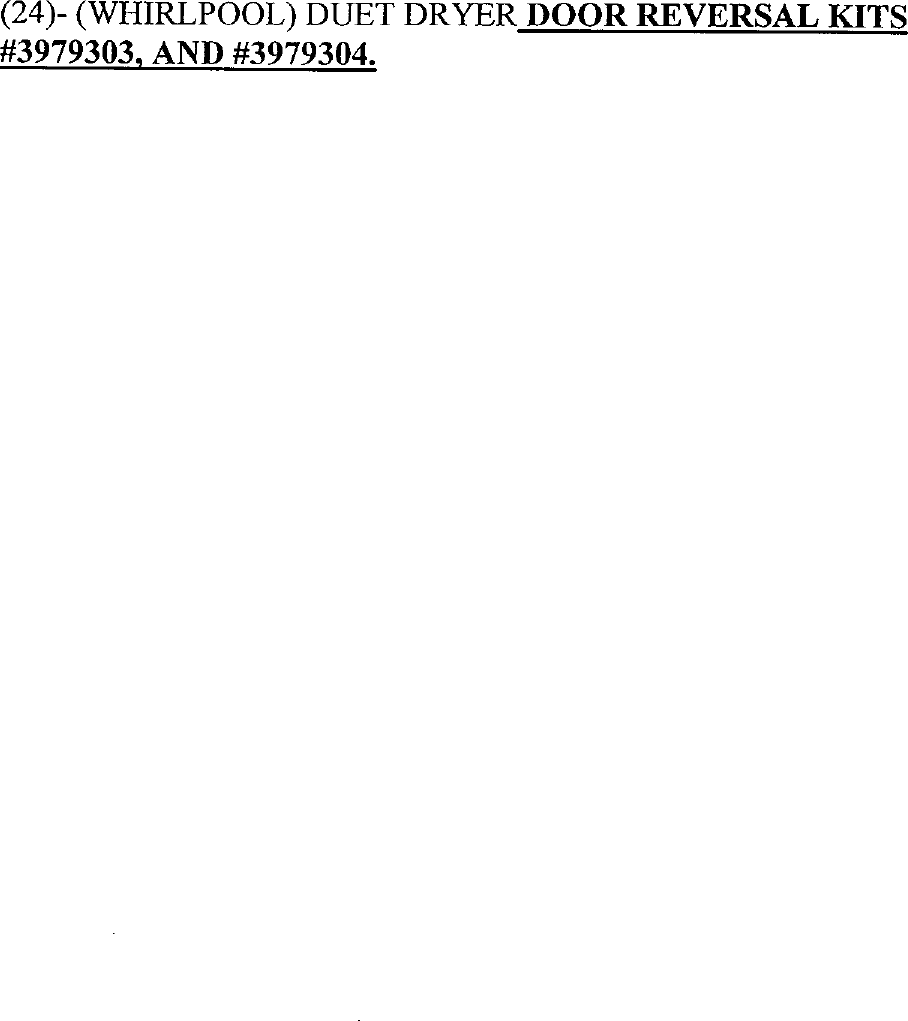 Page 1 of 4 - WHIRLPOOL  Residential Dryer Manual L0303306
