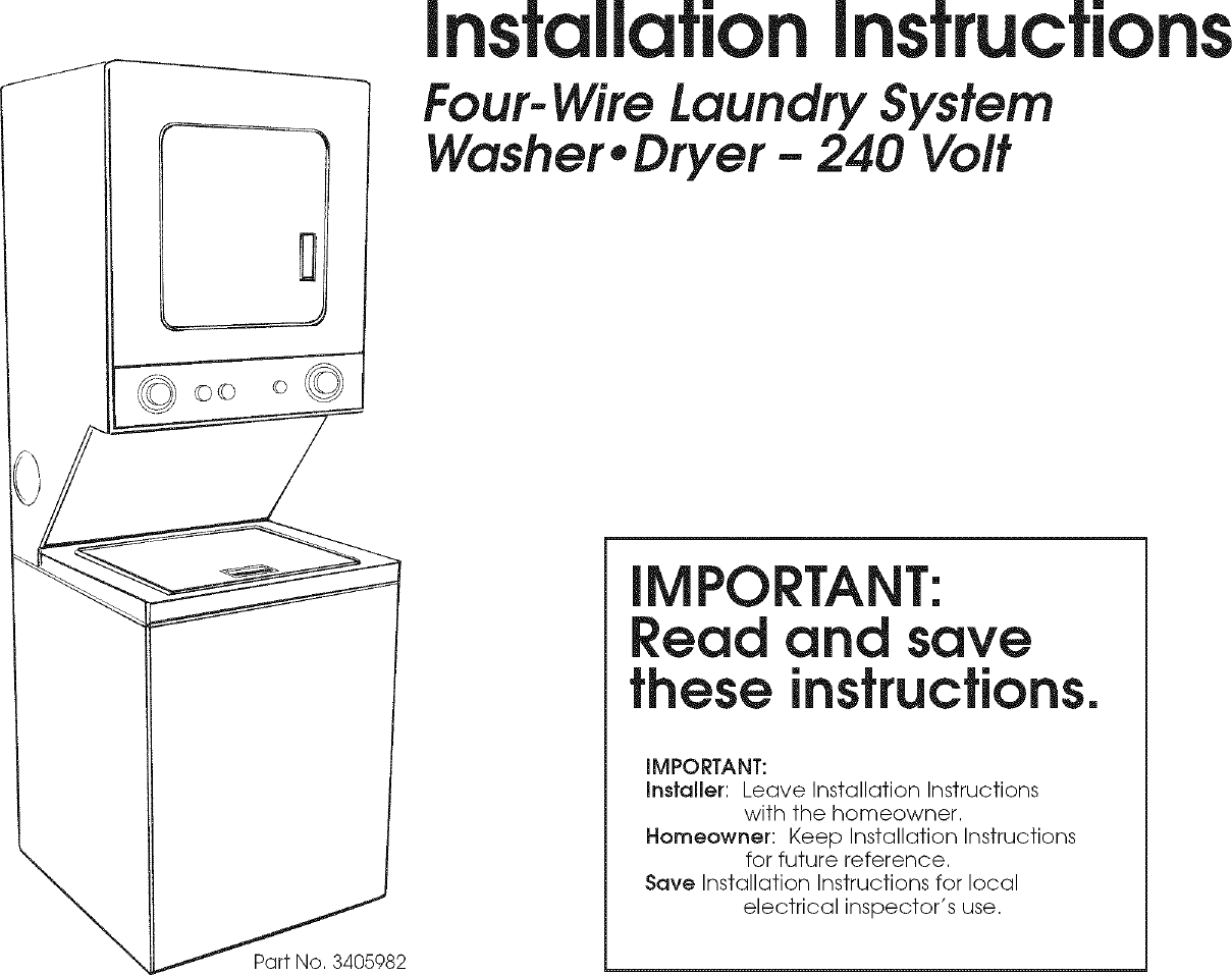 WHIRLPOOL Laundry Centers Manual L0710173