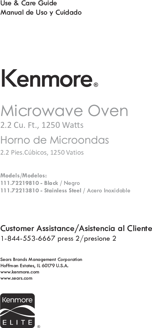 For the most prompt assistance to order available replacement parts for this appliance, call 1-844-553-6667 and select option 2 &quot;If you have purchased your Kenmore item at any other store&quot;.Customer Assistance