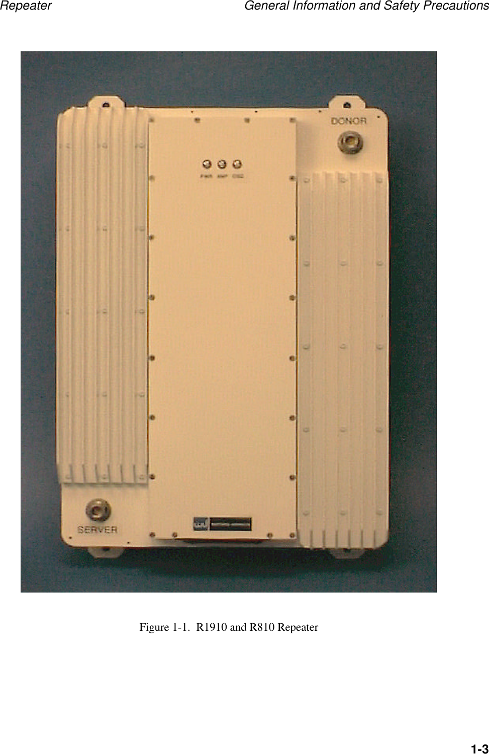 Repeater General Information and Safety Precautions1-3Figure 1-1.  R1910 and R810 Repeater