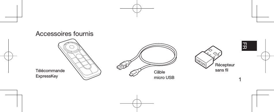 1EN FR ESPT-BRAccessoires fournisTélécommande ExpressKey Câble micro USBRécepteur sans ﬁ l