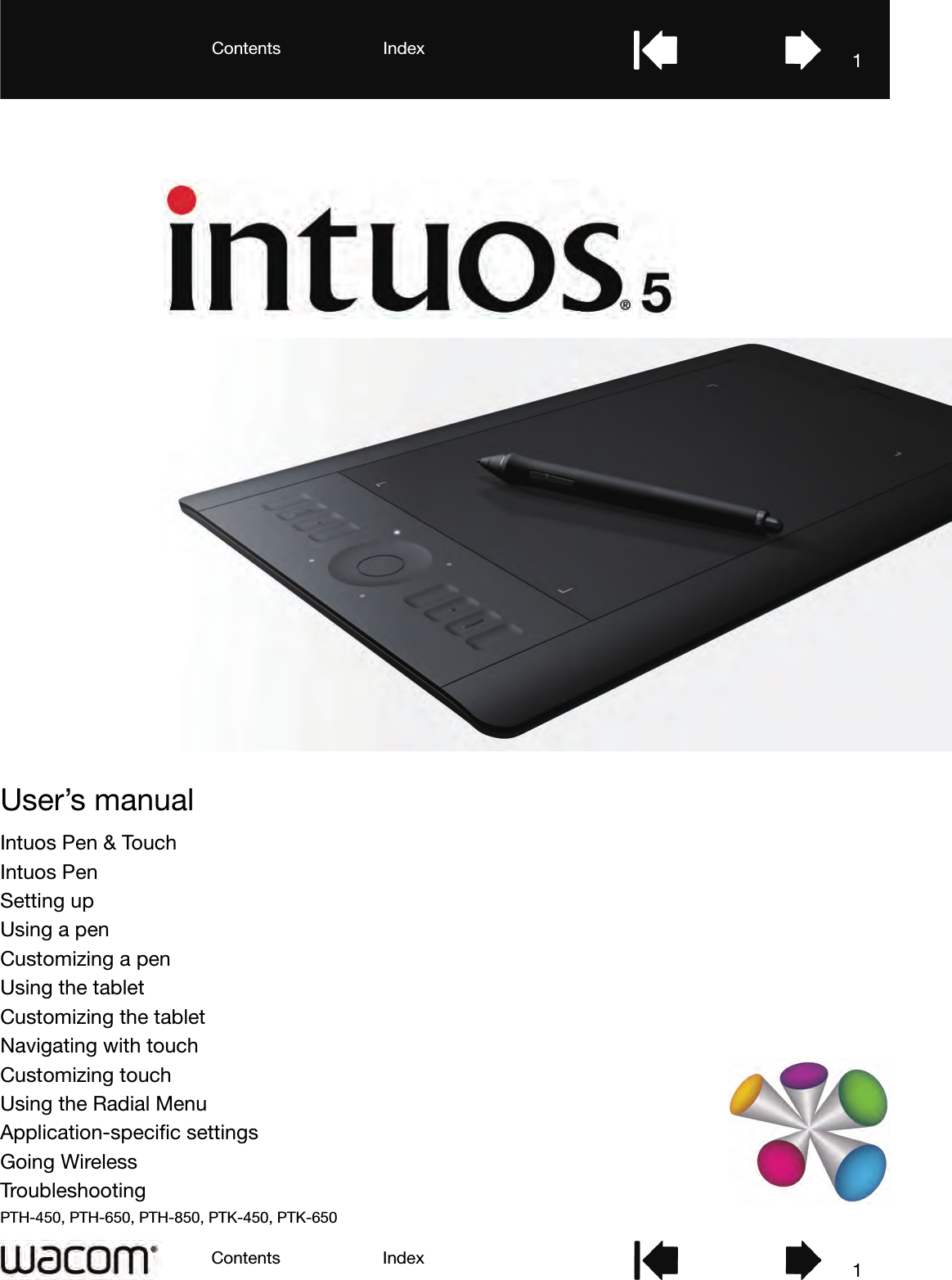 Co PTH450 Pen Tablet, Pen & Touch Tablet User Manual Cobra Intuos Manual FrameMakerV7x