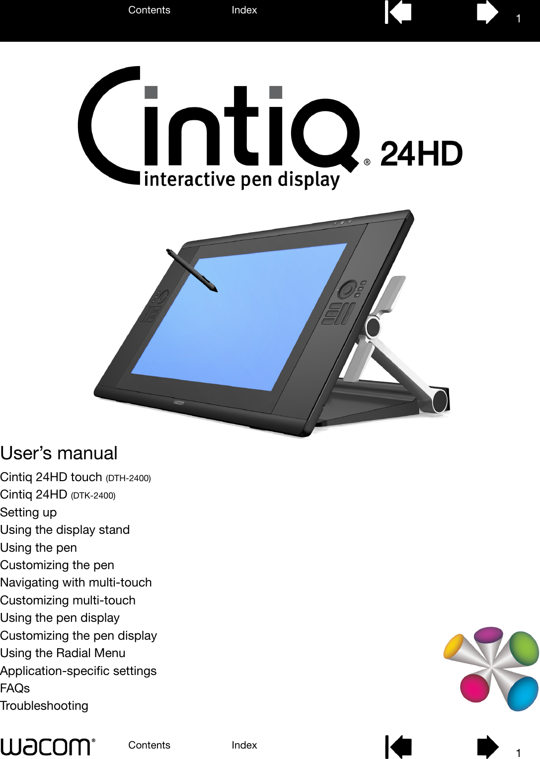 Cintiq 24Hd Touch Instruction Guide User's Manual