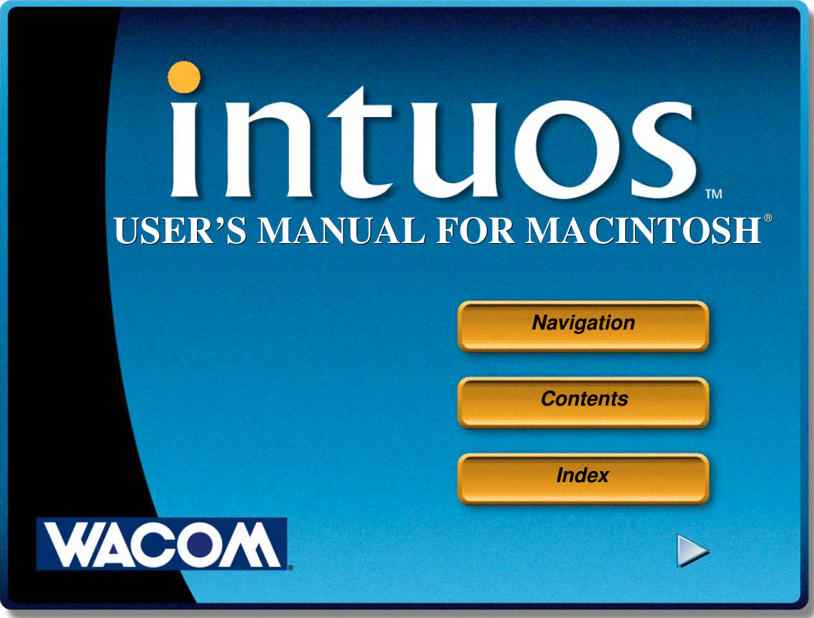 Wacom Intuos Users Manual User's For Macintosh