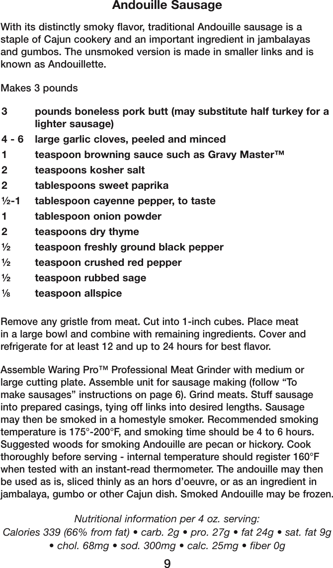 Page 10 of 12 - Waring Waring-Mg800-Users-Manual-  Waring-mg800-users-manual