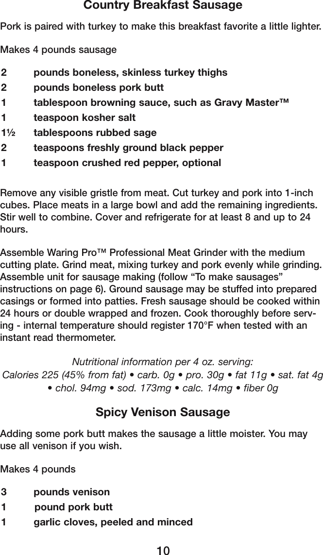 Page 11 of 12 - Waring Waring-Mg800-Users-Manual-  Waring-mg800-users-manual