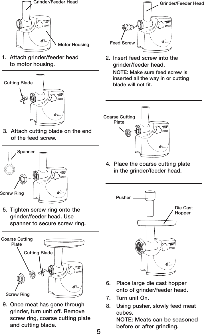 Page 6 of 12 - Waring Waring-Mg800-Users-Manual-  Waring-mg800-users-manual