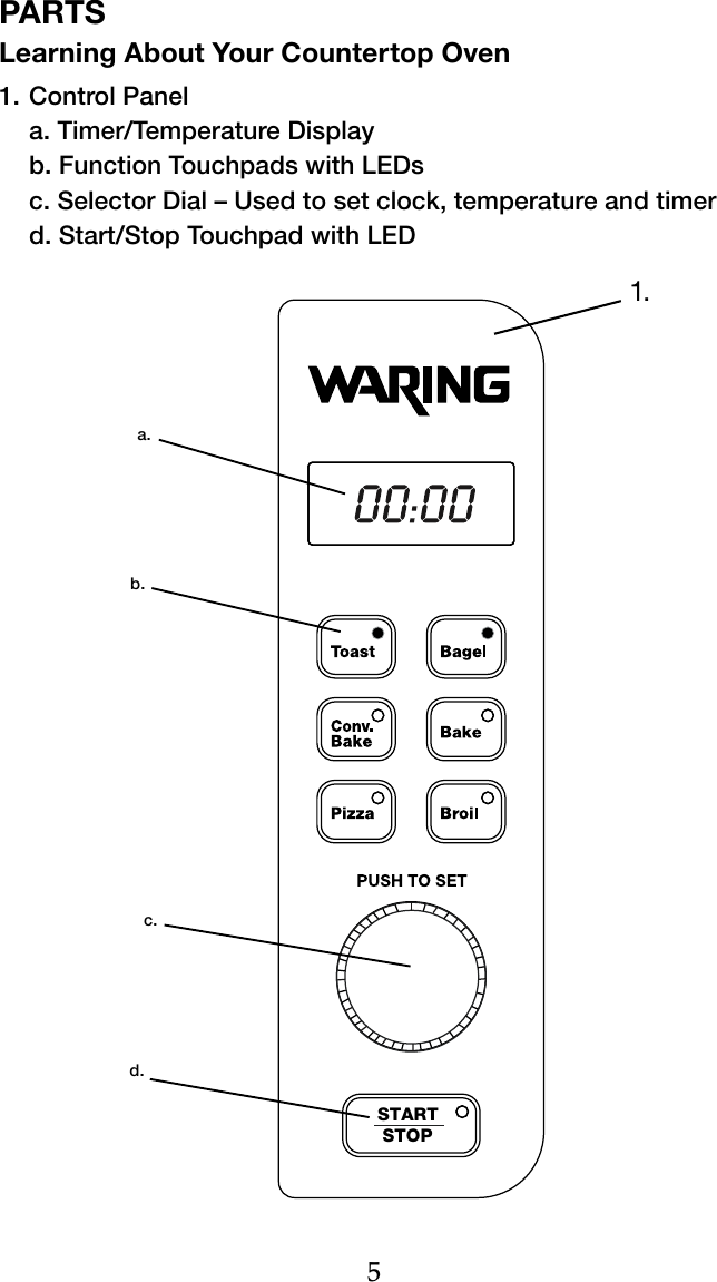 Waring Tco650 Users Manual Convection Toaster Oven Insruction Booklet
