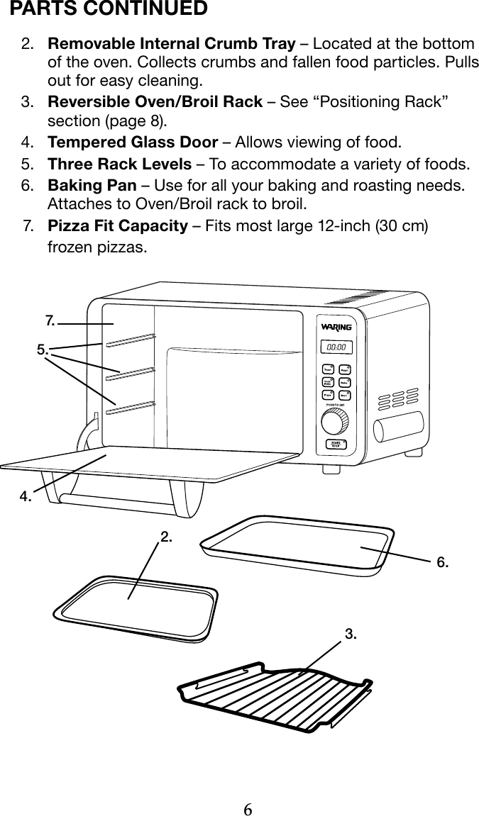 Waring Tco650 Users Manual Convection Toaster Oven Insruction Booklet