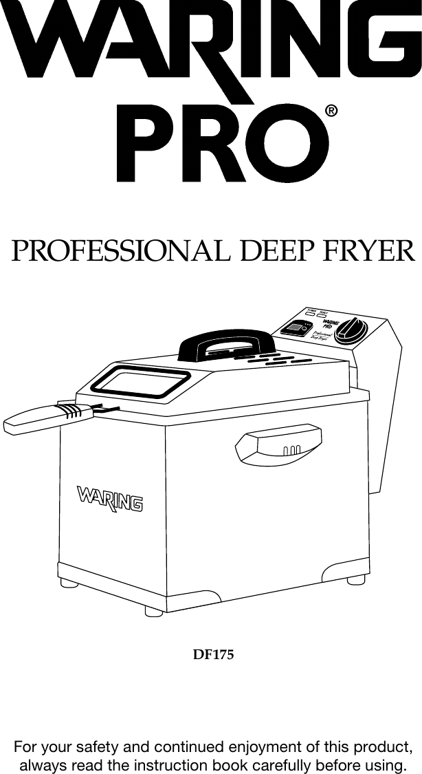 Page 1 of 11 - Waring Waring-Waring-Pro-Professional-Deep-Fryer-Df175-Users-Manual-  Waring-waring-pro-professional-deep-fryer-df175-users-manual