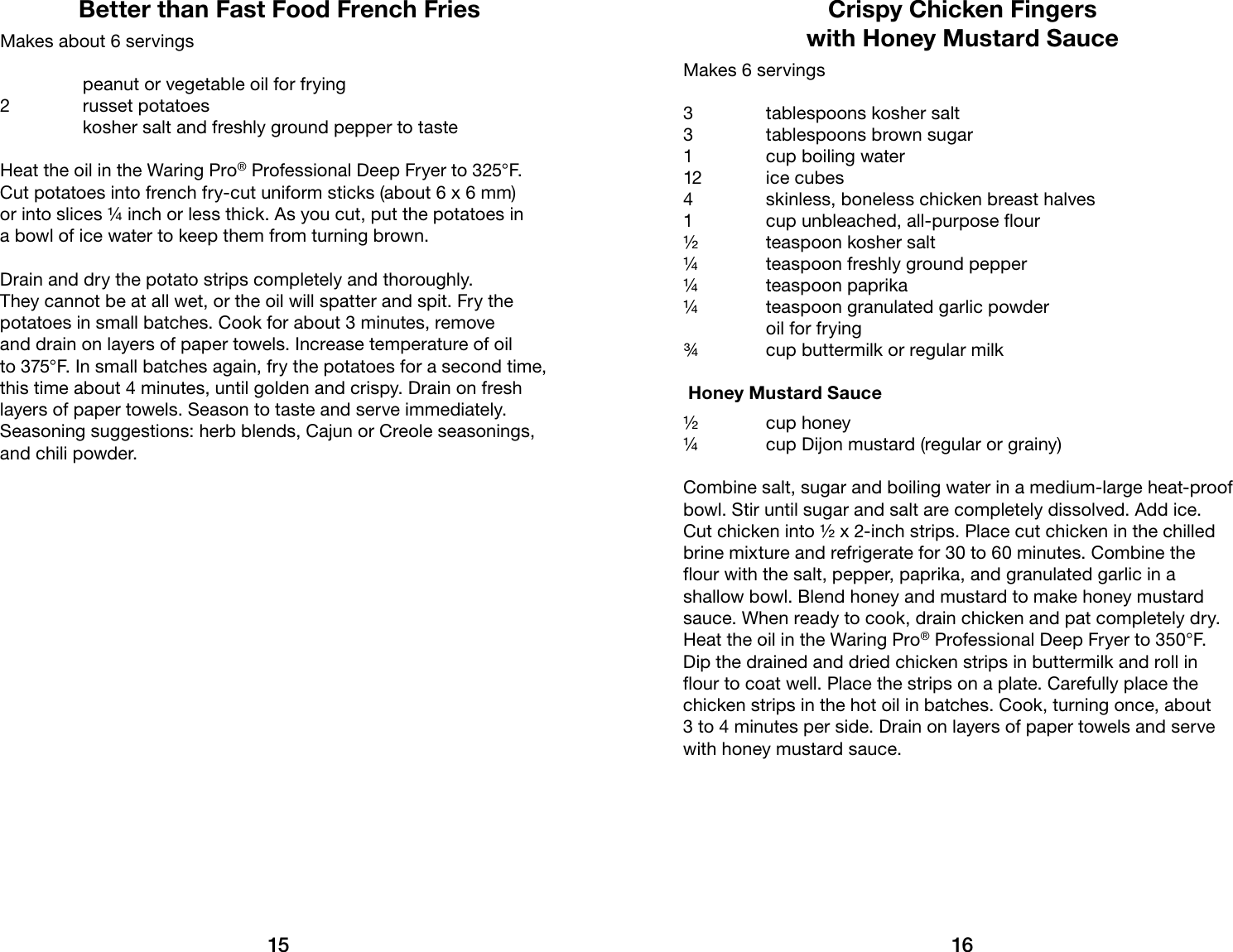 Page 9 of 11 - Waring Waring-Waring-Pro-Professional-Deep-Fryer-Df175-Users-Manual-  Waring-waring-pro-professional-deep-fryer-df175-users-manual