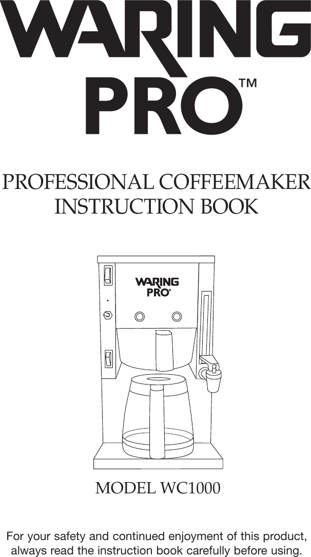 Page 1 of 12 - Waring Waring-Wc1000-Users-Manual-  Waring-wc1000-users-manual