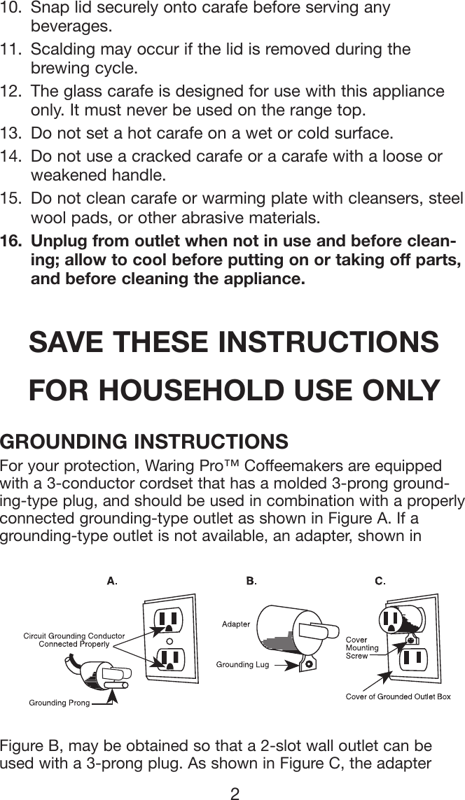 Page 3 of 12 - Waring Waring-Wc1000-Users-Manual-  Waring-wc1000-users-manual