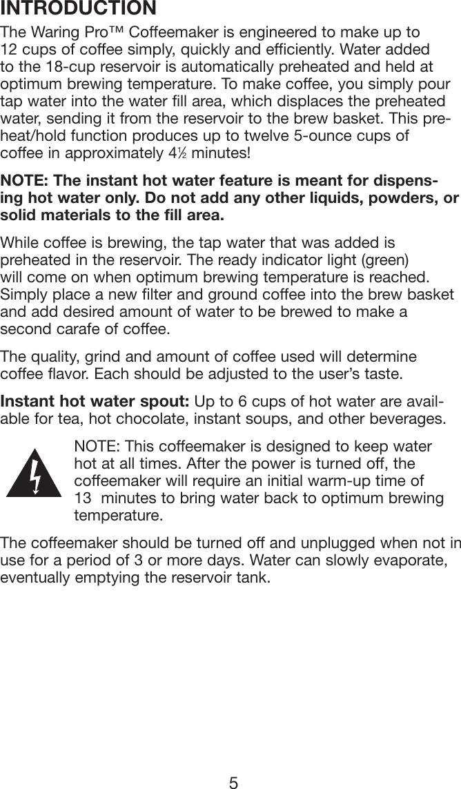 Page 6 of 12 - Waring Waring-Wc1000-Users-Manual-  Waring-wc1000-users-manual