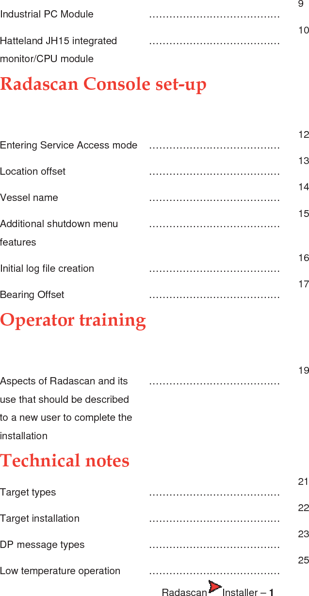                                      Radascan Installer – 2 