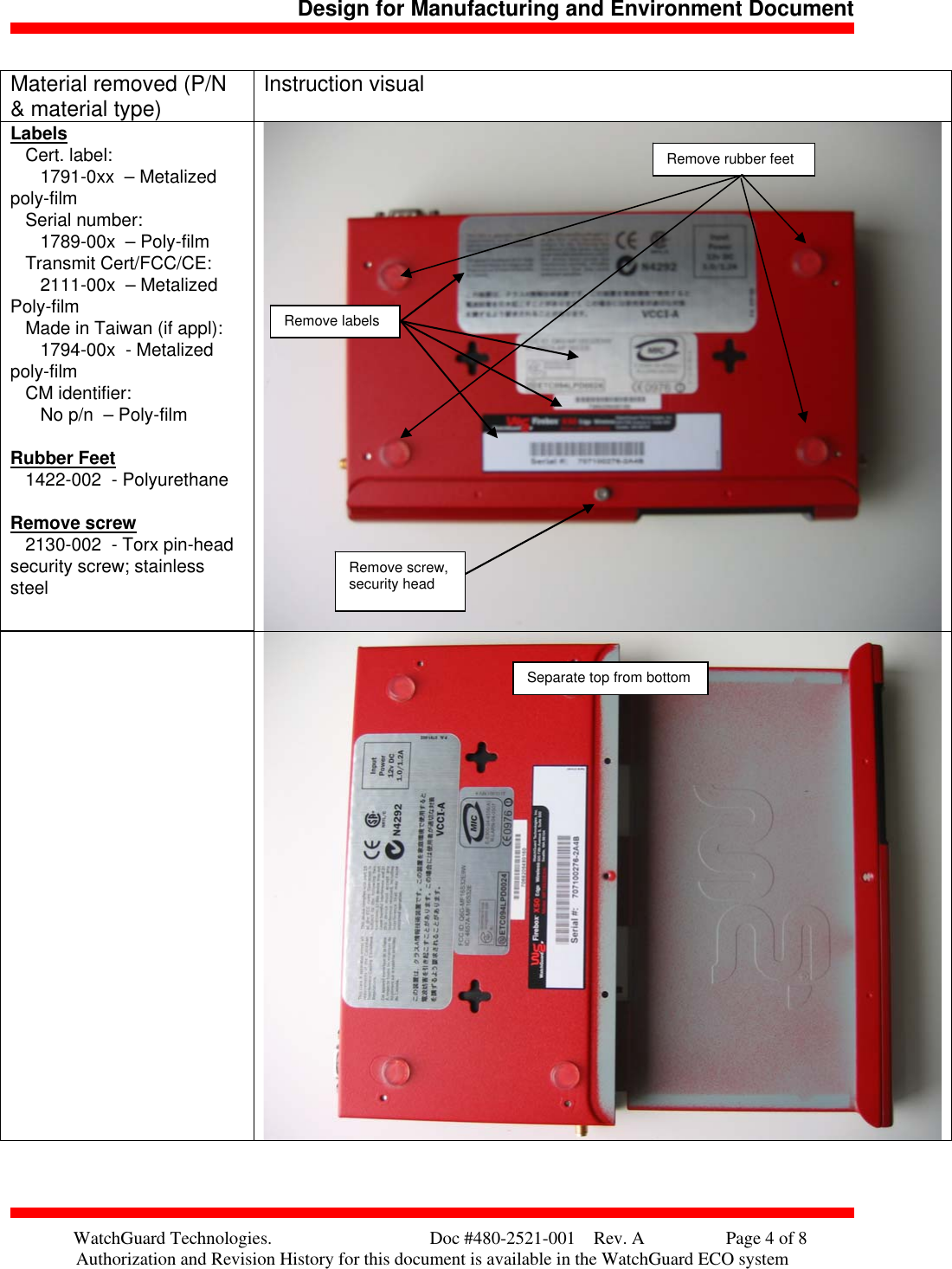 Page 4 of 8 - Watchguard-Technologies Watchguard-Technologies-Watchguard-Technologies-Wireless-Office-Headset-Firebox-X5W-Users-Manual- WatchGuard Firebox X Edge Wireless De-manufacturing Instructions  Watchguard-technologies-watchguard-technologies-wireless-office-headset-firebox-x5w-users-manual