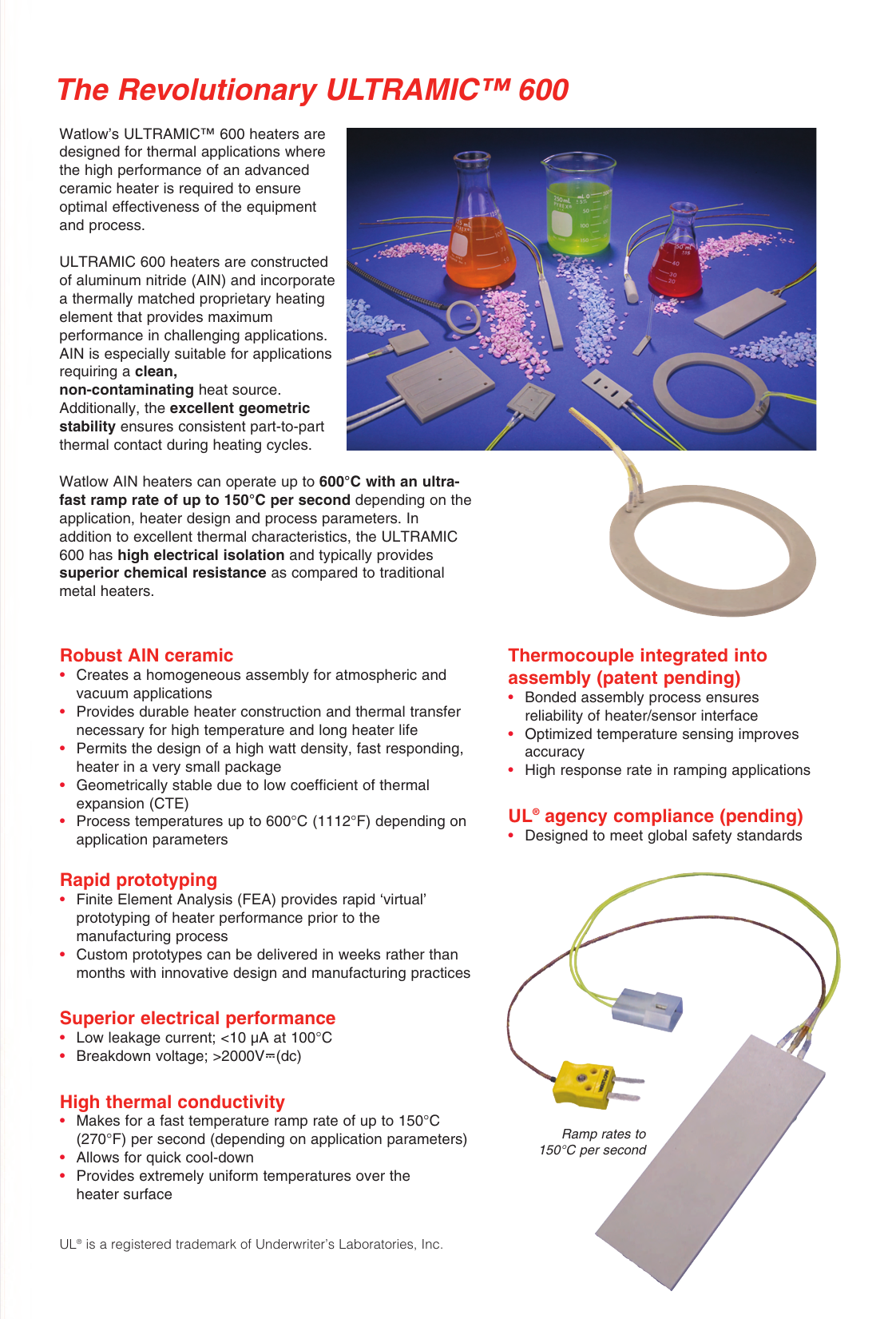 Page 2 of 6 - Watlow-Electric Watlow-Electric-Ultramic-600-Users-Manual- ULTRAMIC 600 Advanced Ceramic Heater  Watlow-electric-ultramic-600-users-manual