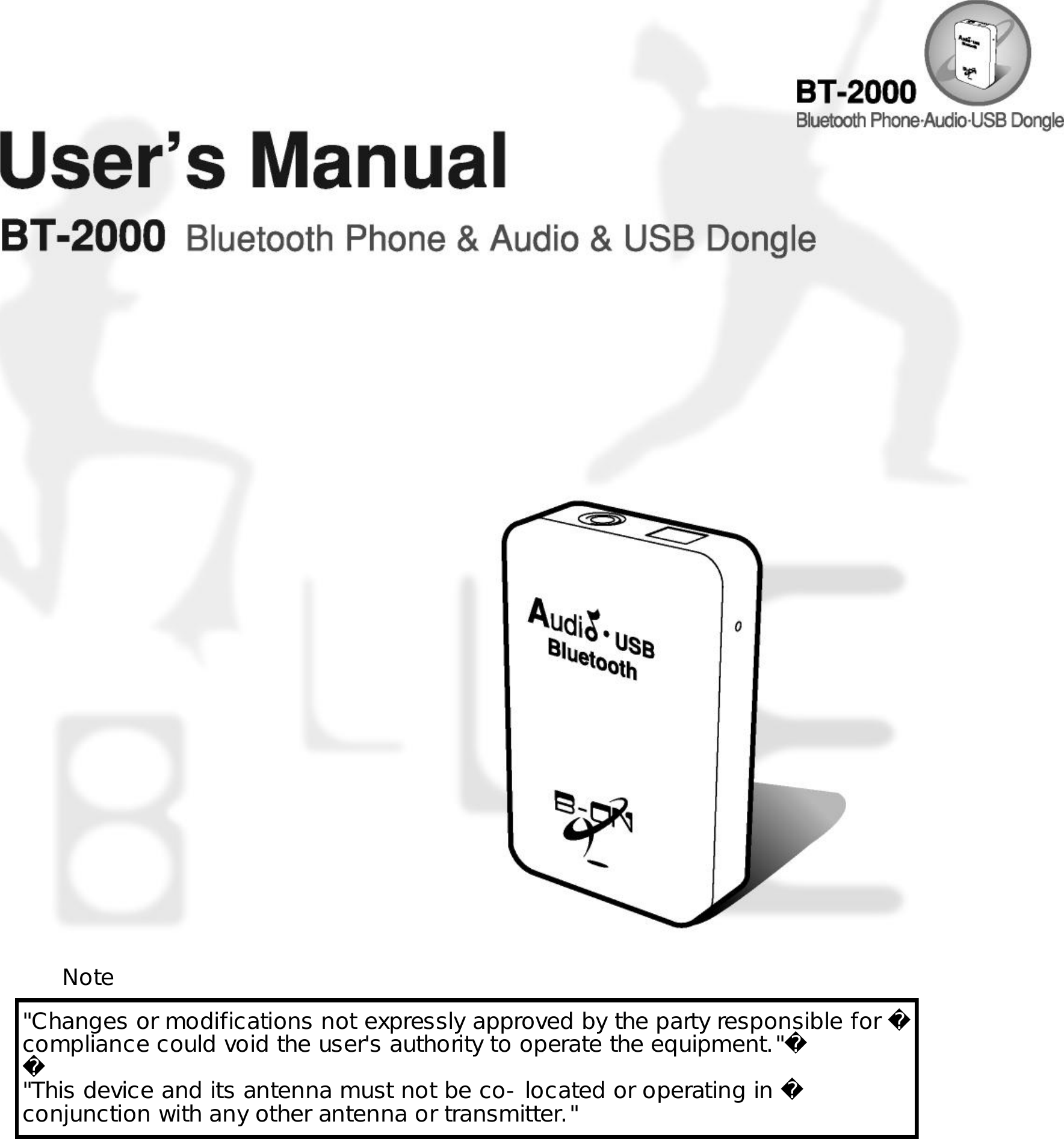 &quot;Changes or modifications not expressly approved by the party responsible for compliance could void the user&apos;s authority to operate the equipment.&quot;&quot;This device and its antenna must not be co-located or operating in conjunction with any other antenna or transmitter.&quot;Note