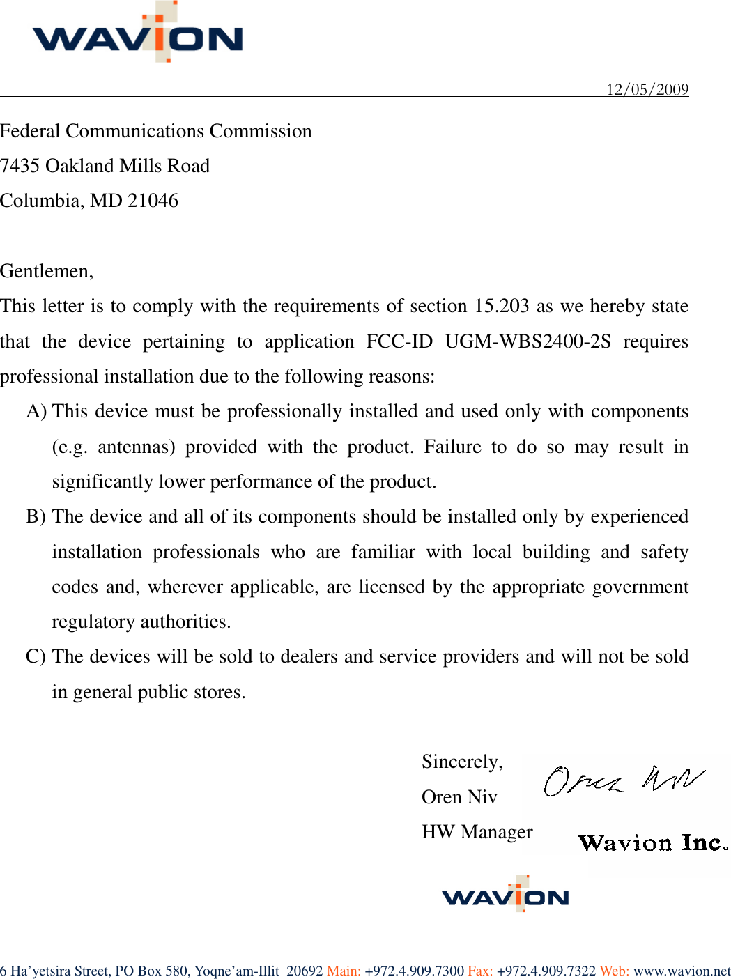 Wavion WBS2400-2S WBS-2400 Outdoor Wi-Fi Base Station User Manual ...