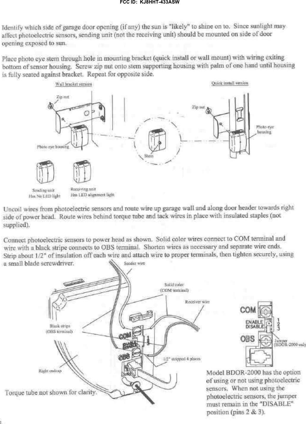 FCC ID:  KJ8HHT-433ASW