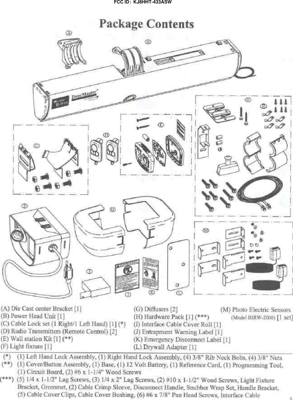 FCC ID:  KJ8HHT-433ASW