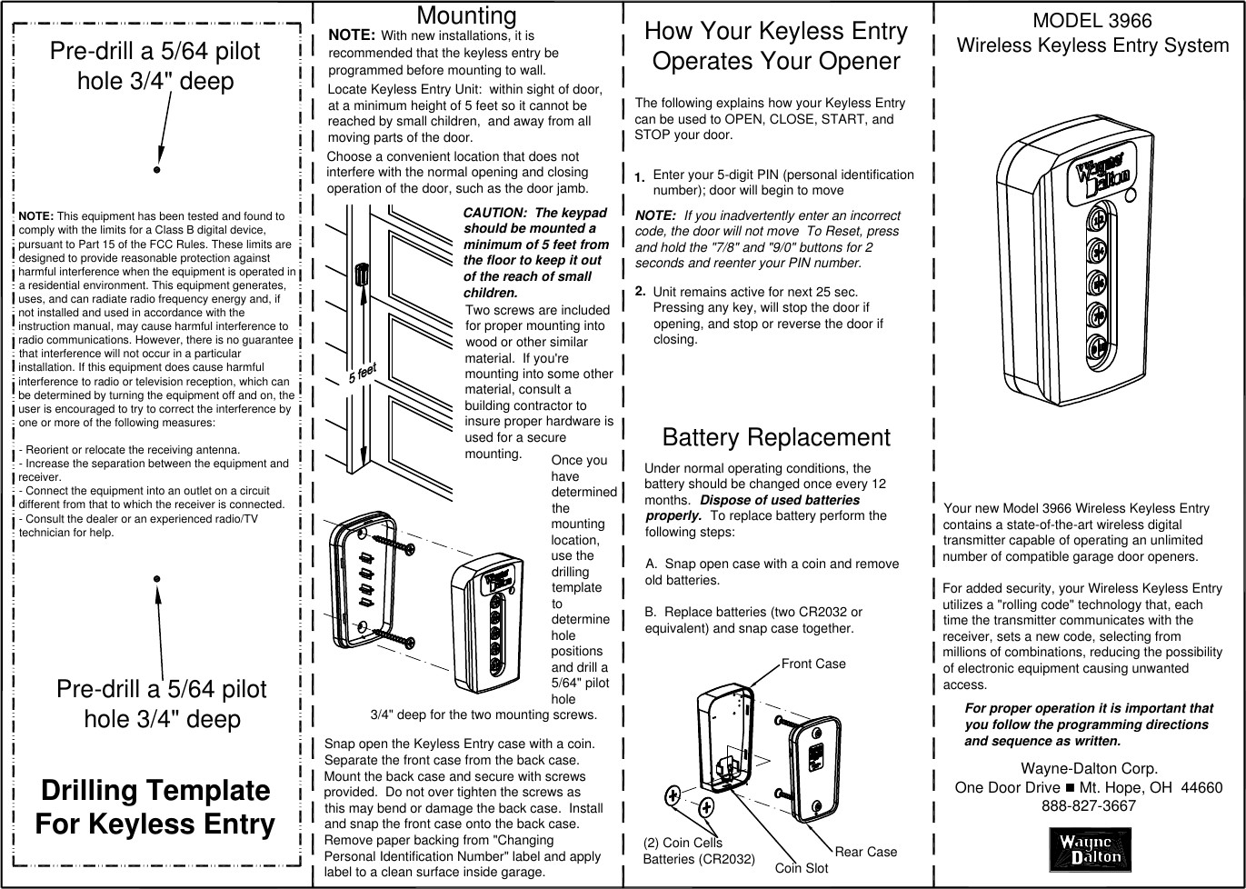 Wayne Dalton Garage Door Keypad Manual Dandk Organizer