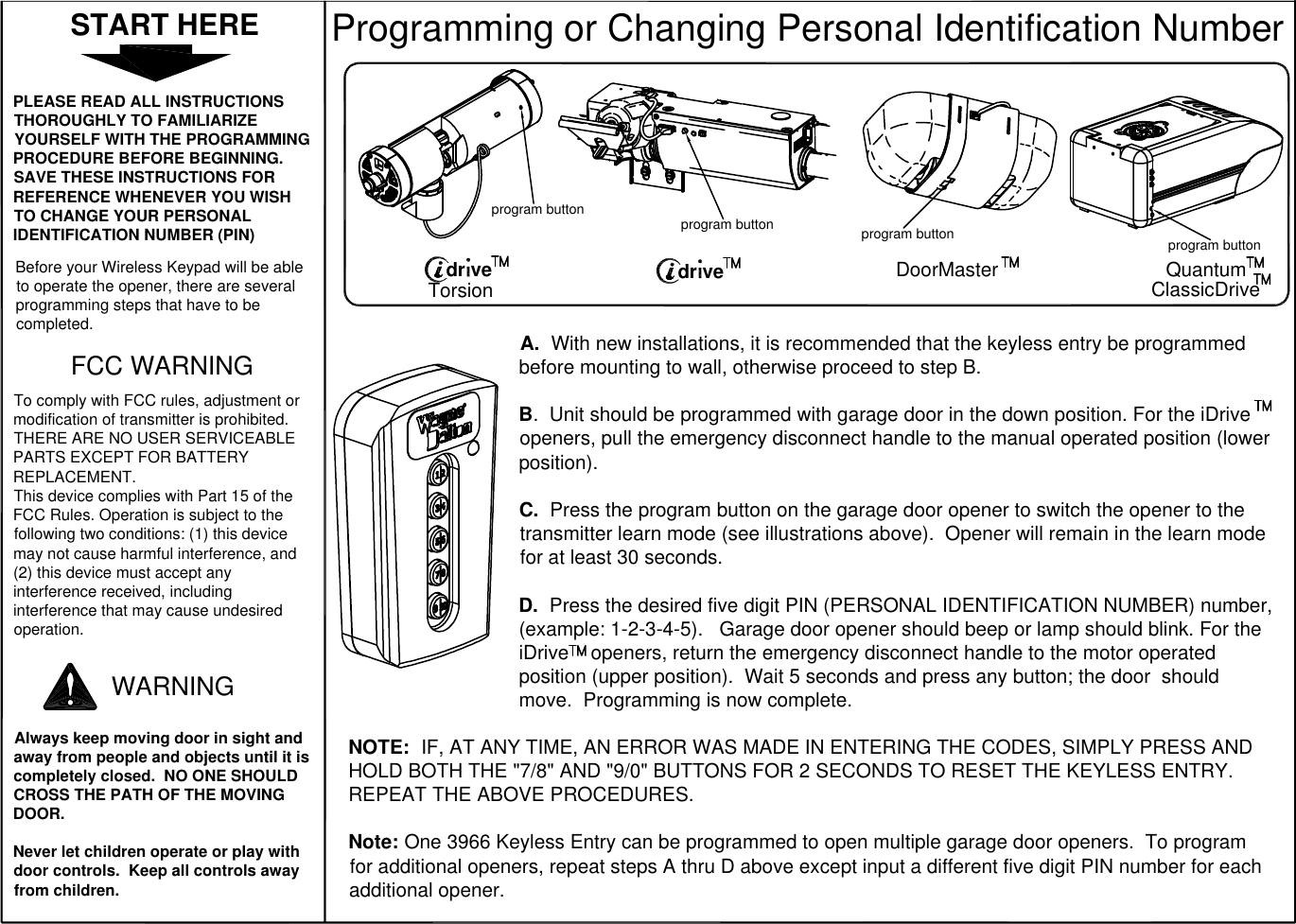 Wayne Dalton 3966 Users Manual