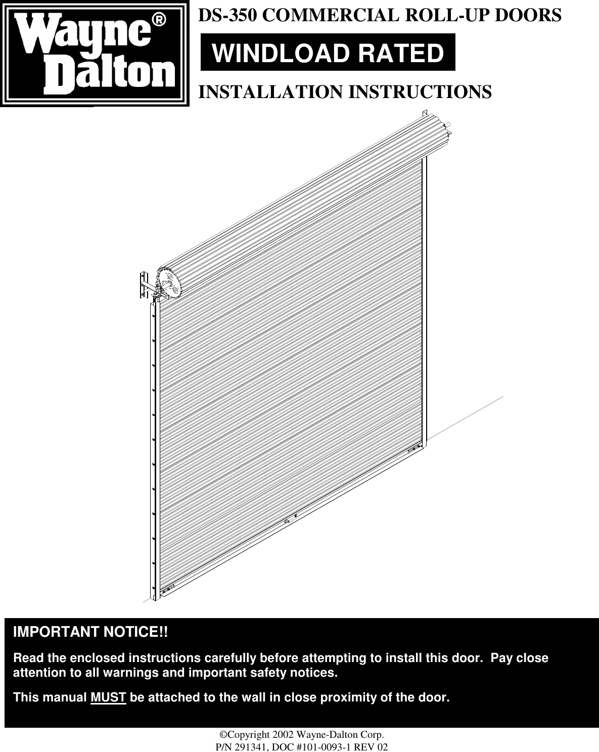 Wayne Dalton Ds 350 Users Manual 101 0093