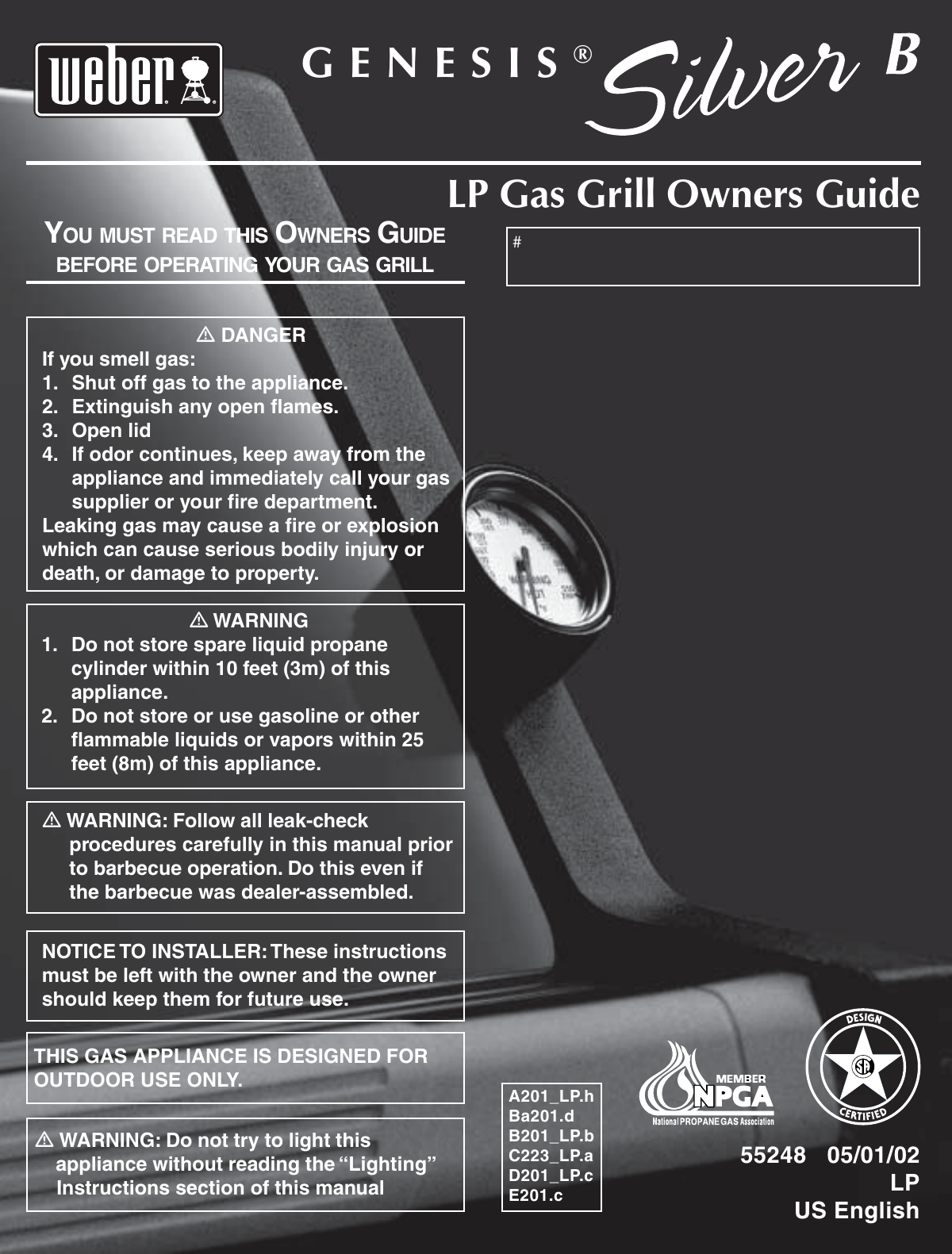 Weber Lpg Gas Grill Owners Manual