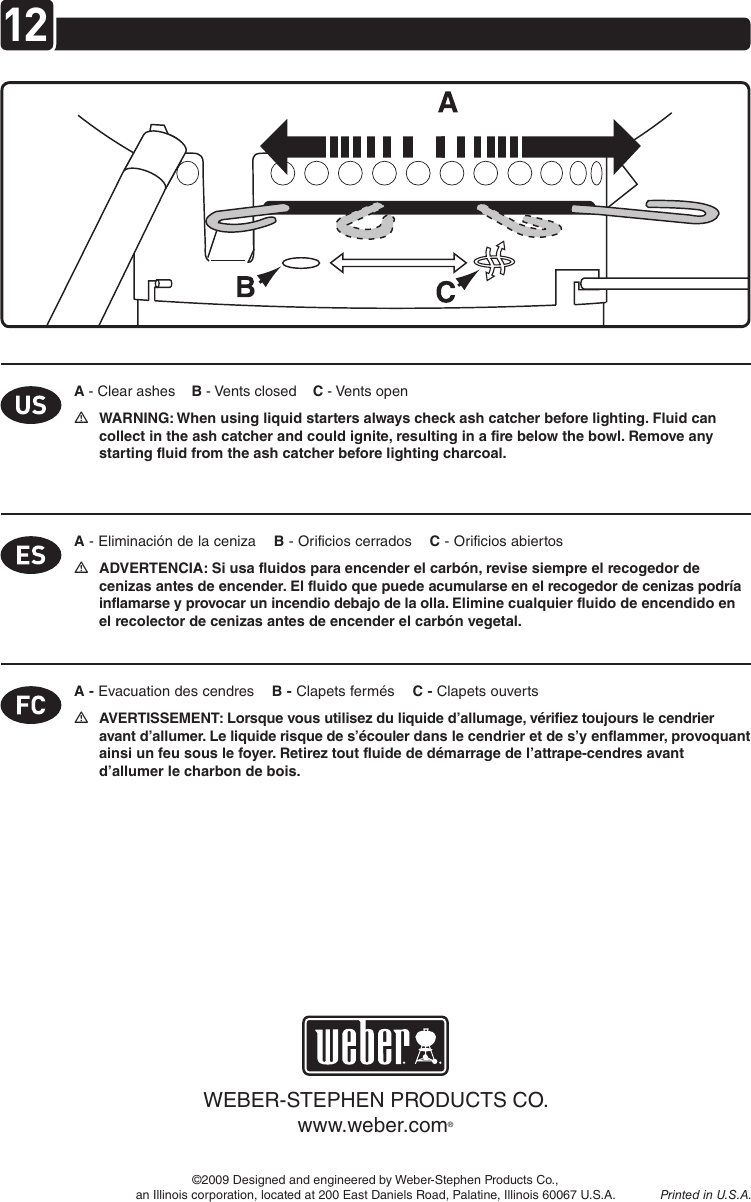 Page 12 of 12 - Weber Weber-One-Touch-30792-080309-Users-Manual-  Weber-one-touch-30792-080309-users-manual