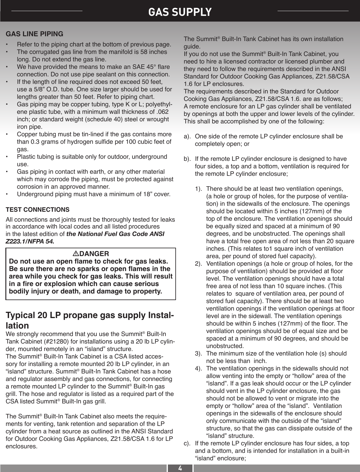 Page 4 of 6 - Weber Weber-Summit-Gold-D-Users-Manual- Summit Silver A - D Gold Built-In Dimensions 02/2004 PDF File  Weber-summit-gold-d-users-manual