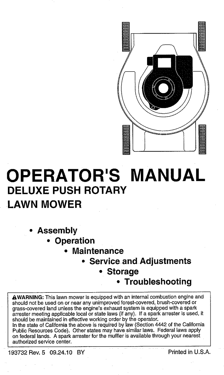 Weed Eater 96112011700 User Manual LAWN MOWER Manuals And Guides 1211211L