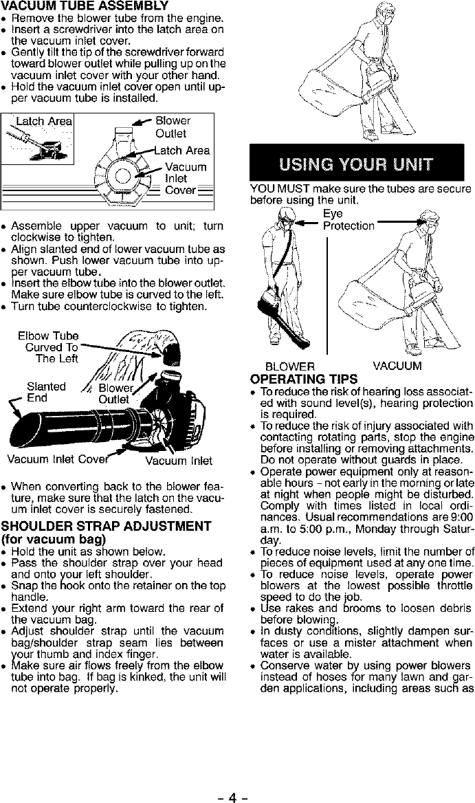 Page 4 of 8 - Weed Eater BARRACUDA SV30 User Manual  BLOWER POWER - Manuals And Guides L0403164