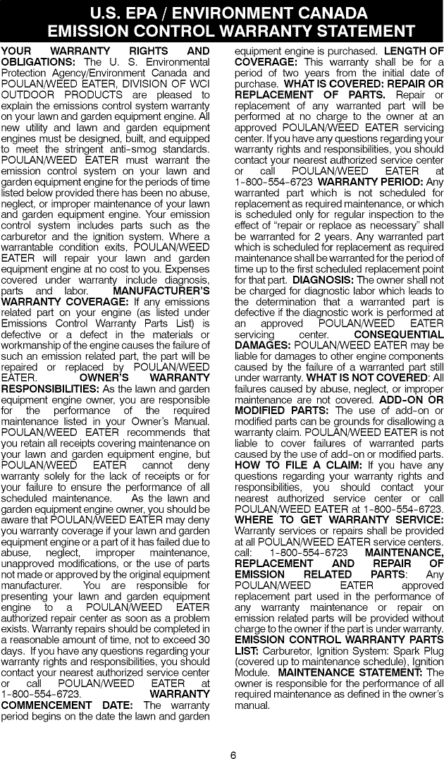 Weed Eater FL21 1008178L User Manual WEEDEATER Manuals And Guides