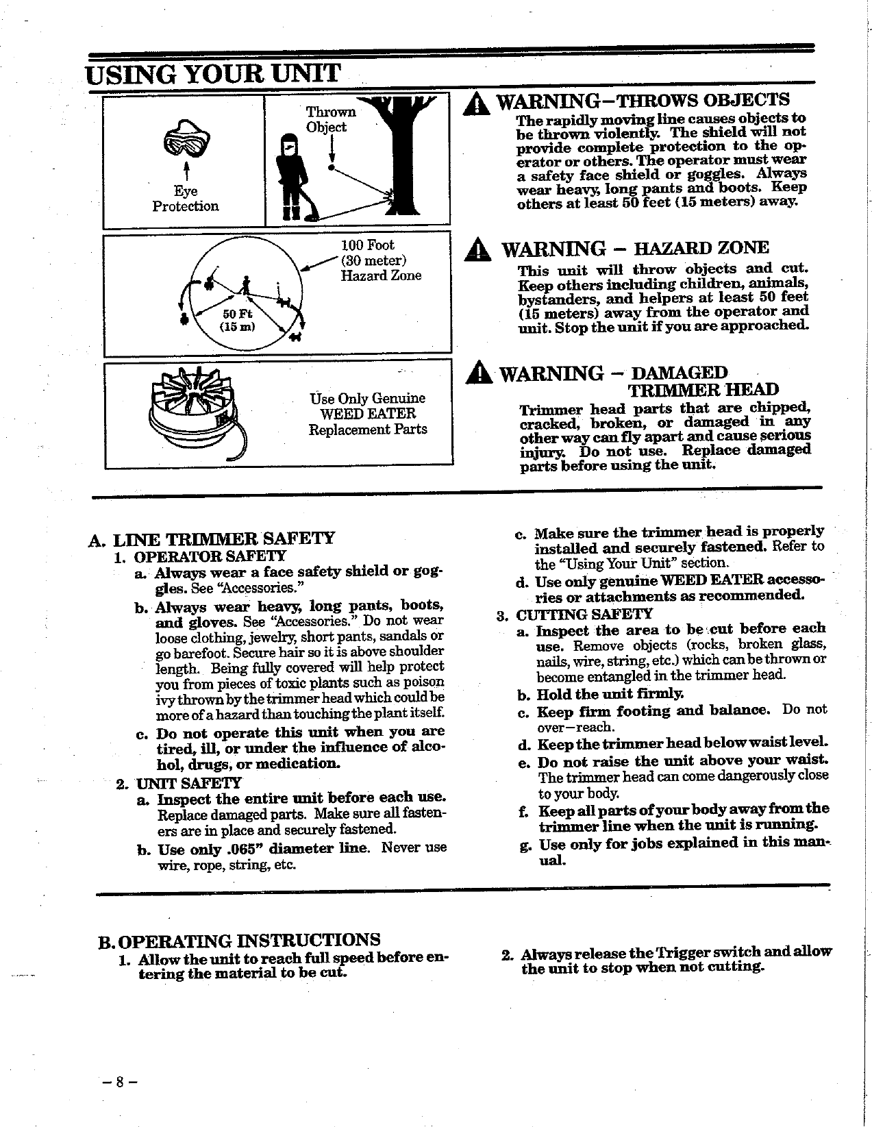 Page 8 of 12 - Weed-Eater Weed-Eater-1209-Operators-Manual- OM, 1208, 1995-01, TRIMMERS/EDGERS  Weed-eater-1209-operators-manual