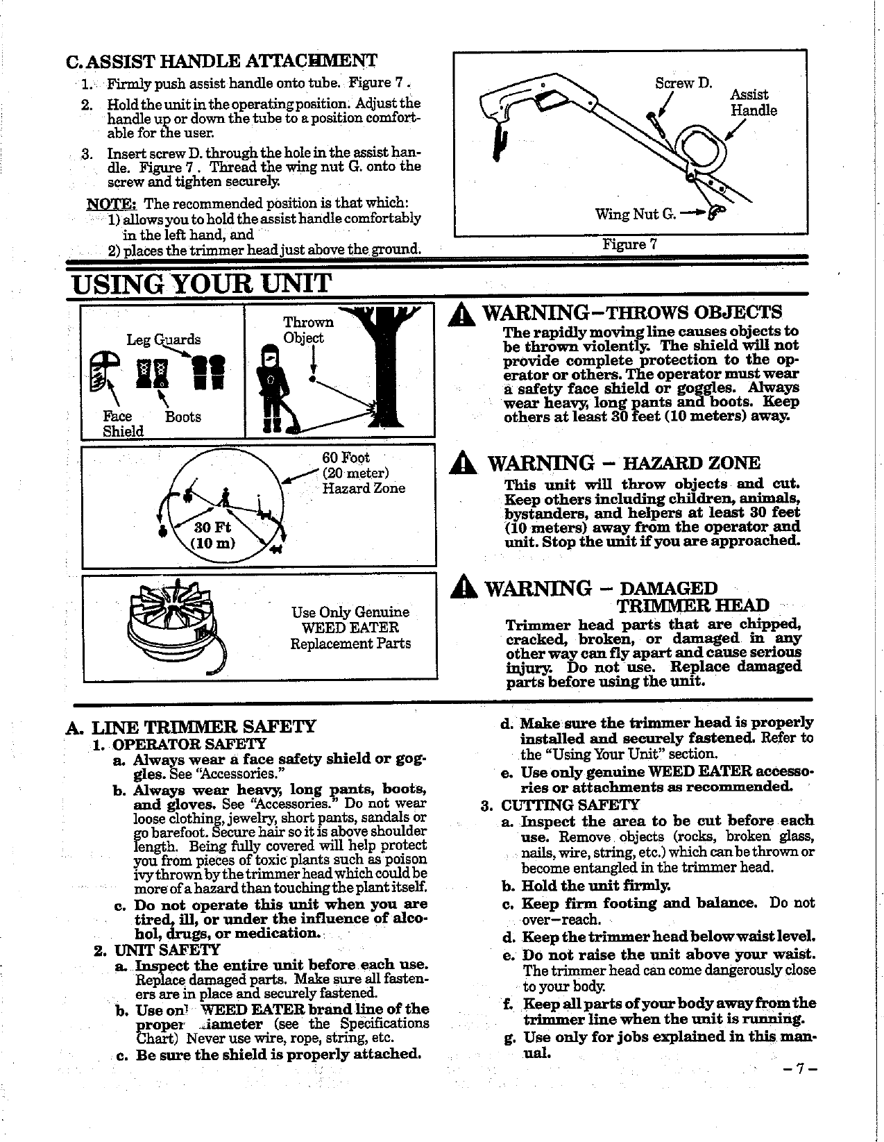 Page 7 of 12 - Weed-Eater Weed-Eater-1212-Operators-Manual- OM, 1212, 1994-04, TRIMMERS/EDGERS, ENGLISH  Weed-eater-1212-operators-manual