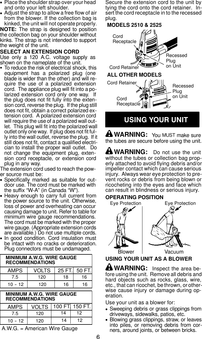 Page 6 of 9 - Weed-Eater Weed-Eater-2510-Instruction-Manual- OM, 2500 SERIES, 2600 2003-02, BLOWERS  Weed-eater-2510-instruction-manual