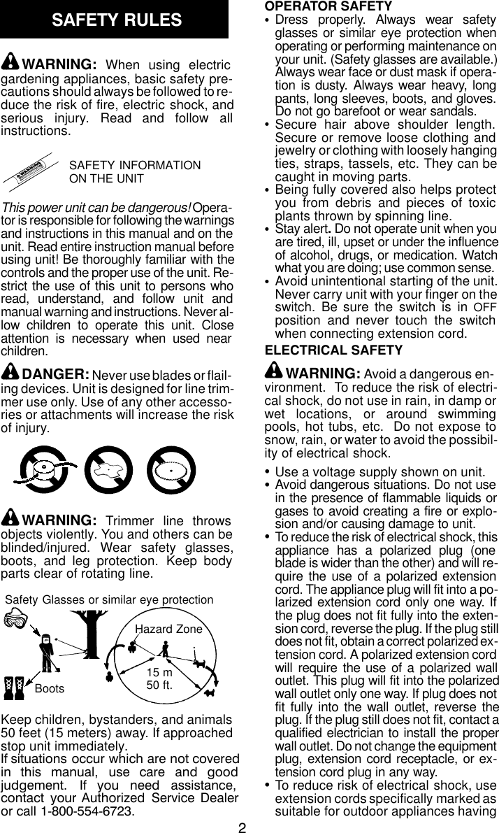 Page 2 of 8 - Weed-Eater Weed-Eater-530084129-Instruction-Manual- OM, SG10, SG12, TE12, TE35, TE40, XT110, XT110S, XT112, 2003-02, TRIMMERS/EDGERS  Weed-eater-530084129-instruction-manual