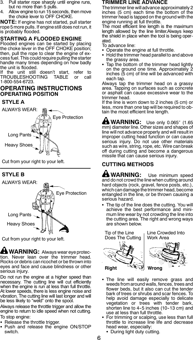 Page 6 of 11 - Weed-Eater Weed-Eater-530163333-Instruction-Manual- OM, FEATHERLITE, FEATHERLITE PLUS, XT200, 2004-10, TRIMMERS/EDGERS, 952711334, 952711424, 952711432, 952711458, 952711768  Weed-eater-530163333-instruction-manual