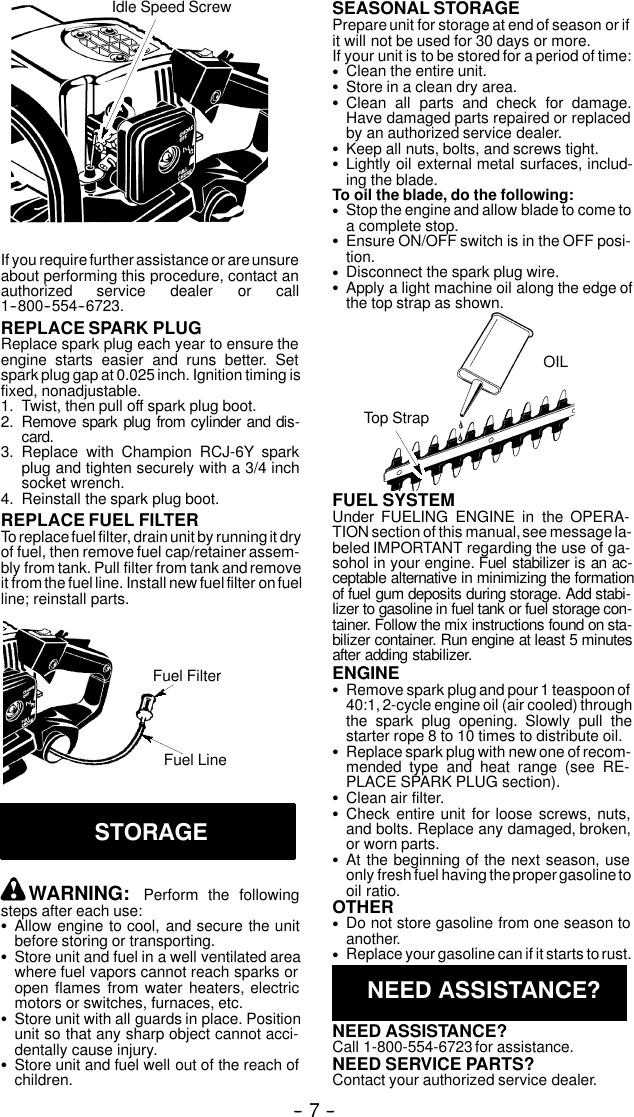 Page 7 of 10 - Weed-Eater Weed-Eater-530163751-Instruction-Manual- OM, GHT 220, 2003-10, HEDGE TRIMMERS/POLE TRIMMERS  Weed-eater-530163751-instruction-manual