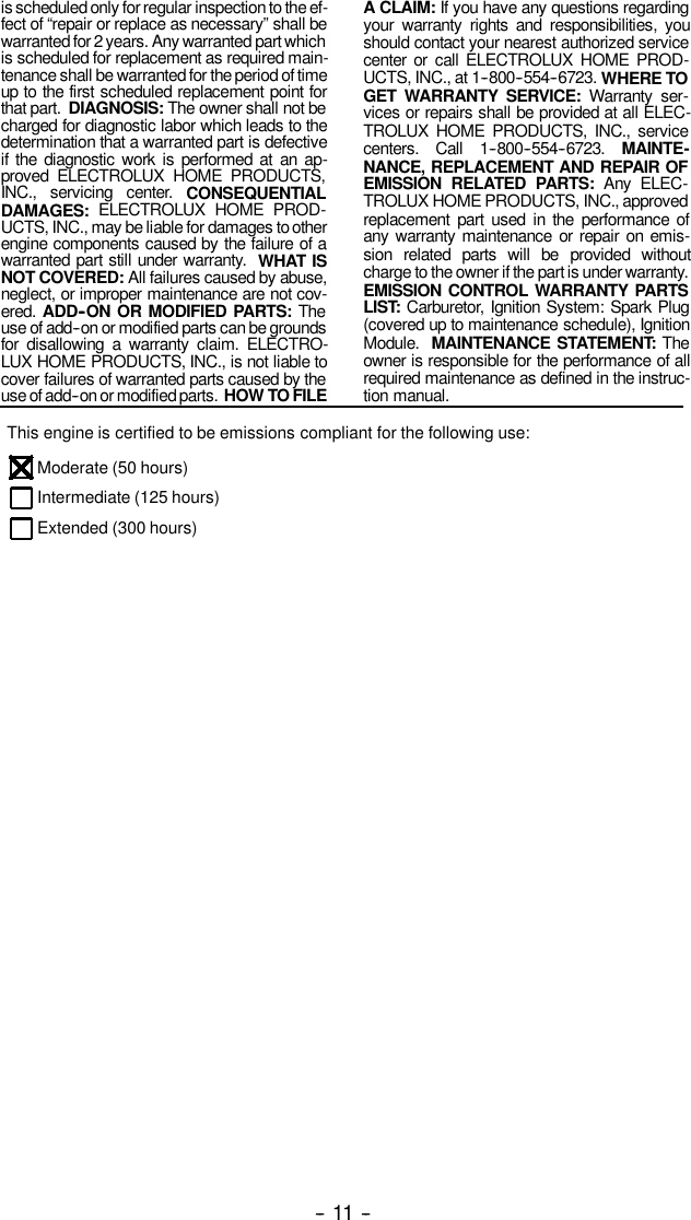 Page 11 of 11 - Weed-Eater Weed-Eater-530163804-Instruction-Manual- OM, BV200, BV1650, BV1800, BV1850, BV2000, 2004-02, BLOWERS  Weed-eater-530163804-instruction-manual